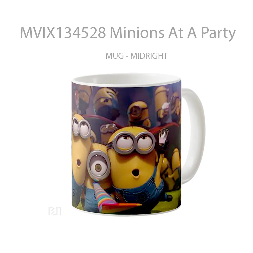 Mug Minions At A Party Gelas Kartun - All-side / Desain