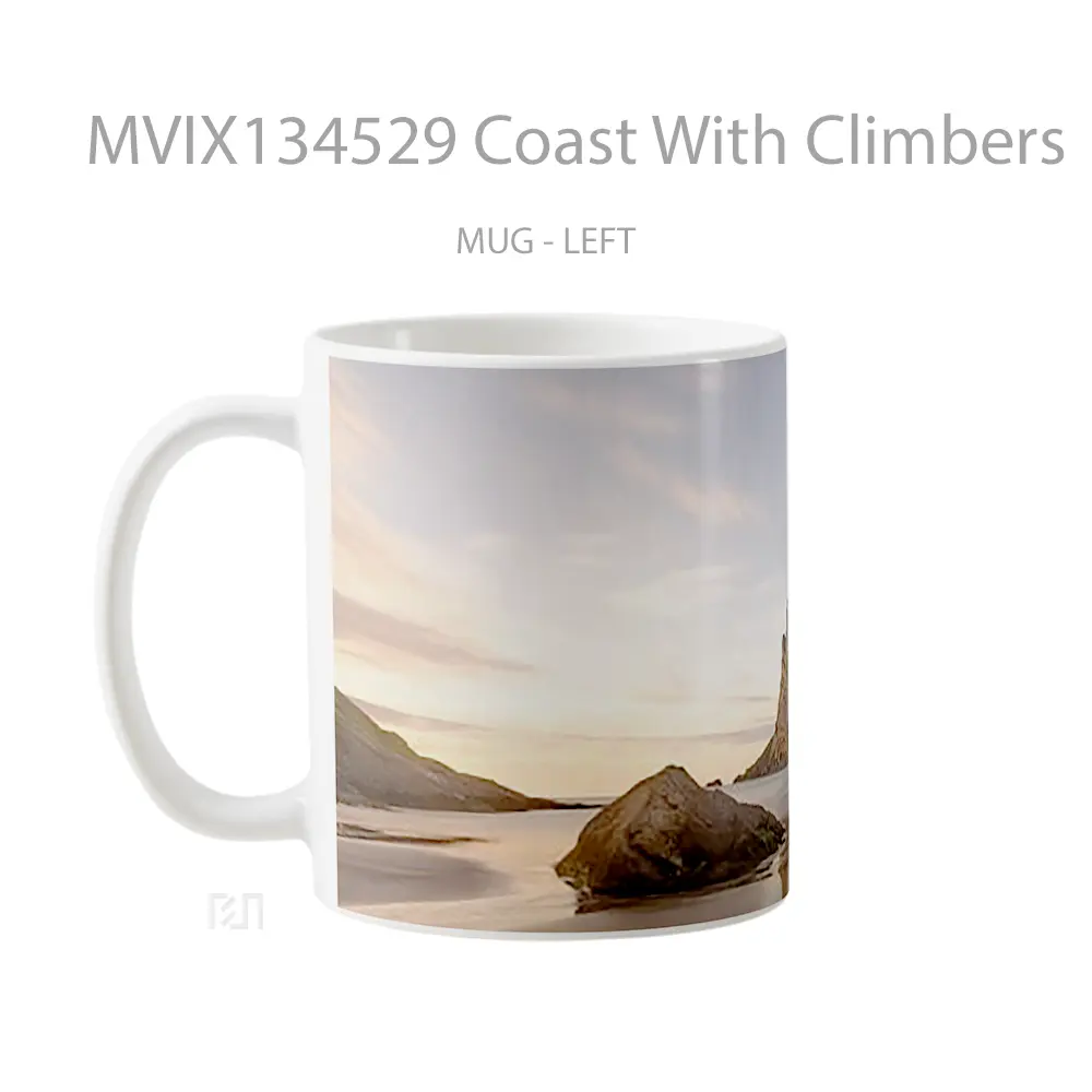 Mug Coast With Climbers Gelas Keramik Unik - All-side / Desain