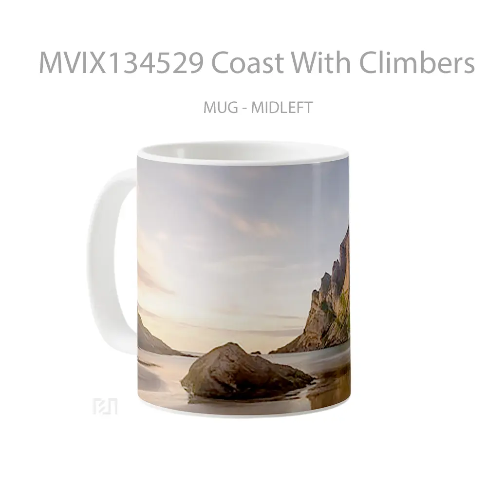 Mug Coast With Climbers Gelas Keramik Unik - All-side / Desain