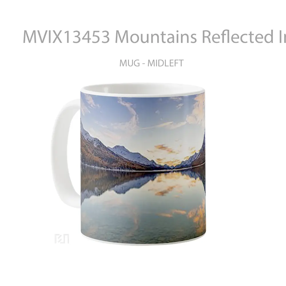 Mug Mountains Reflected In The Water Gelas Pemandangan Alam - All-side / Desain