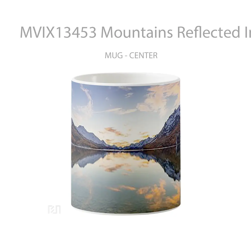 Mug Mountains Reflected In The Water Gelas Pemandangan Alam