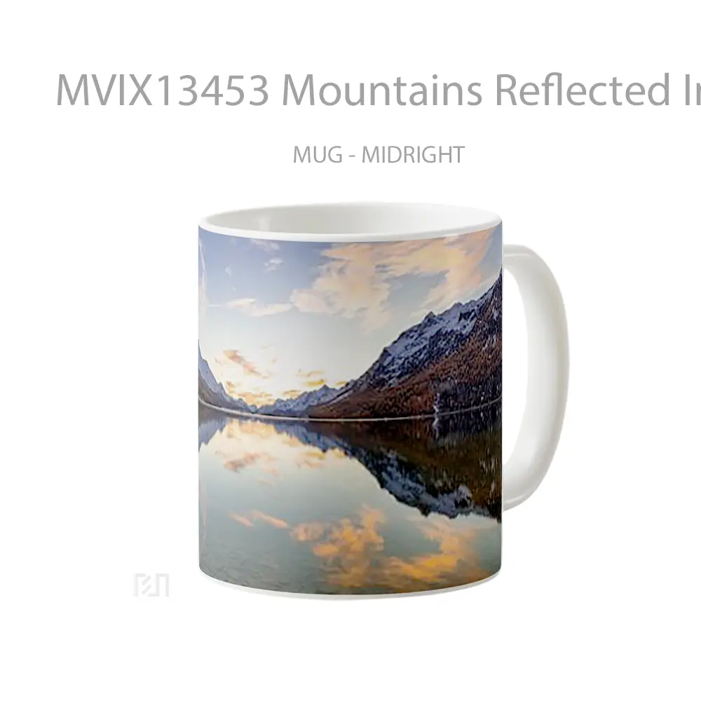 Mug Mountains Reflected In The Water Gelas Pemandangan Alam - All-side / Desain