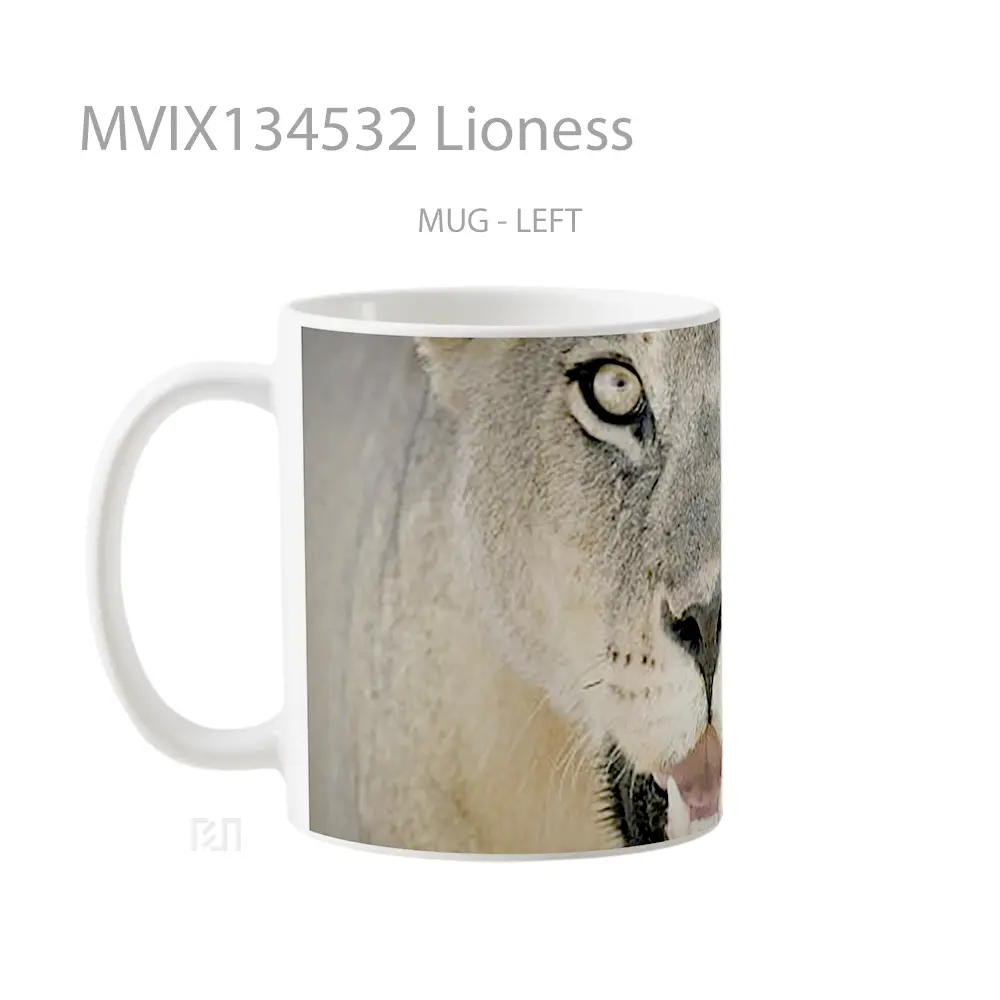 Mug Lioness Gelas Keramik Unik - All-side / Desain