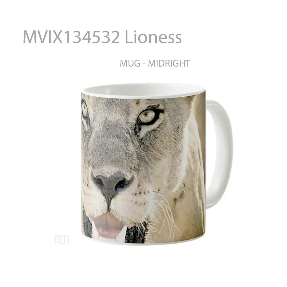 Mug Lioness Gelas Keramik Unik - All-side / Desain