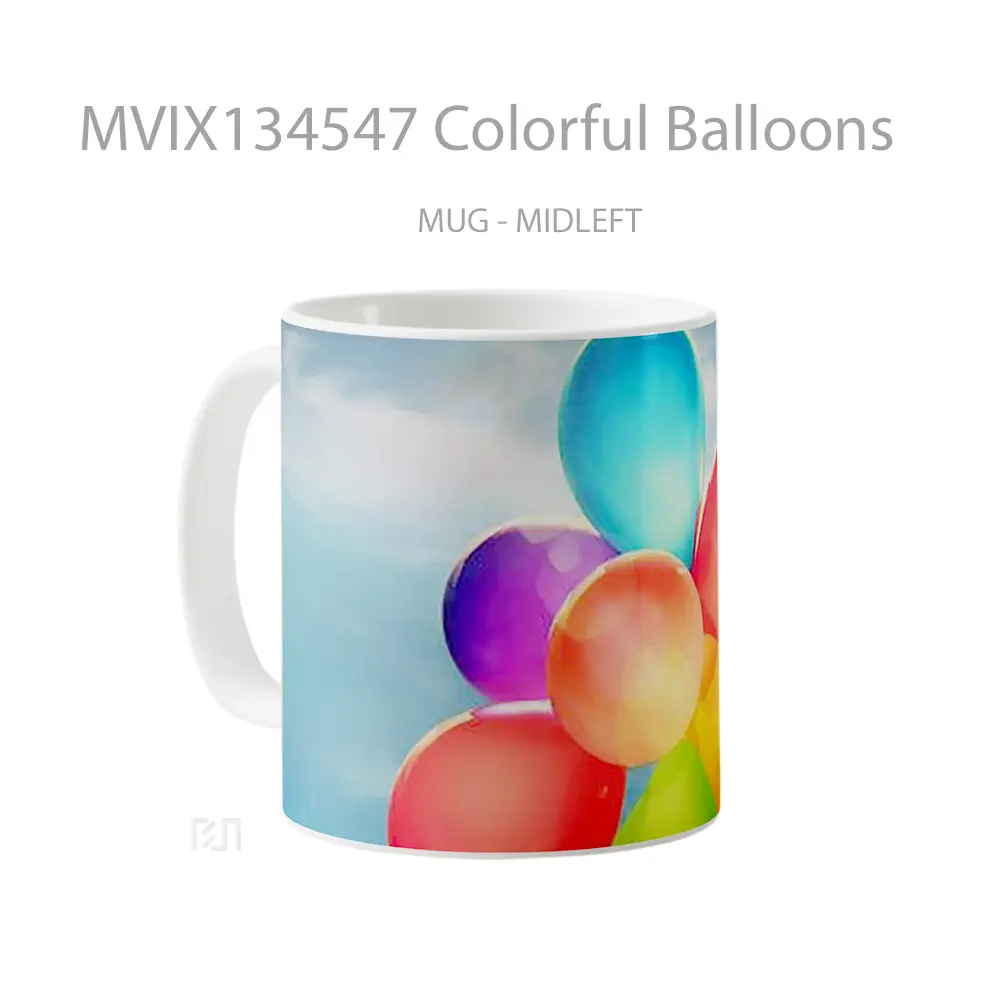 Mug Colorful Balloons Gelas Keramik Unik - All-side / Desain