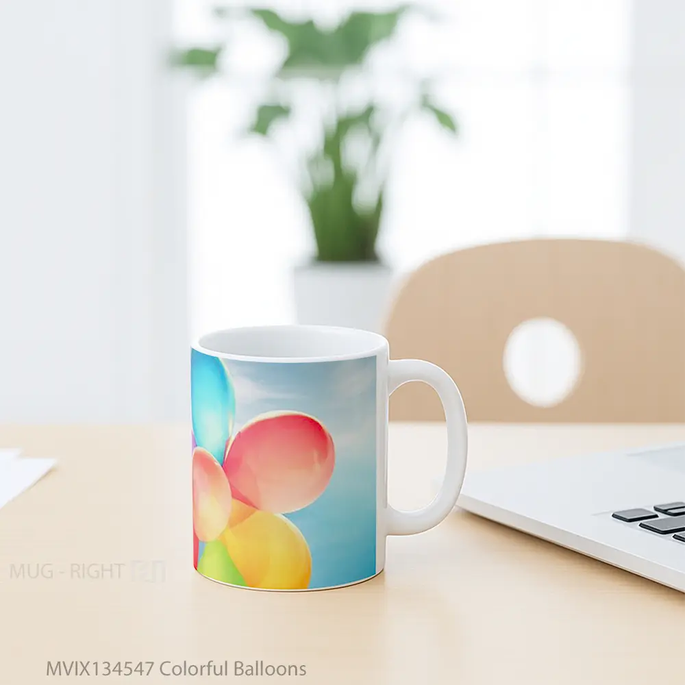 Mug Colorful Balloons Gelas Keramik Unik - All-side / Desain