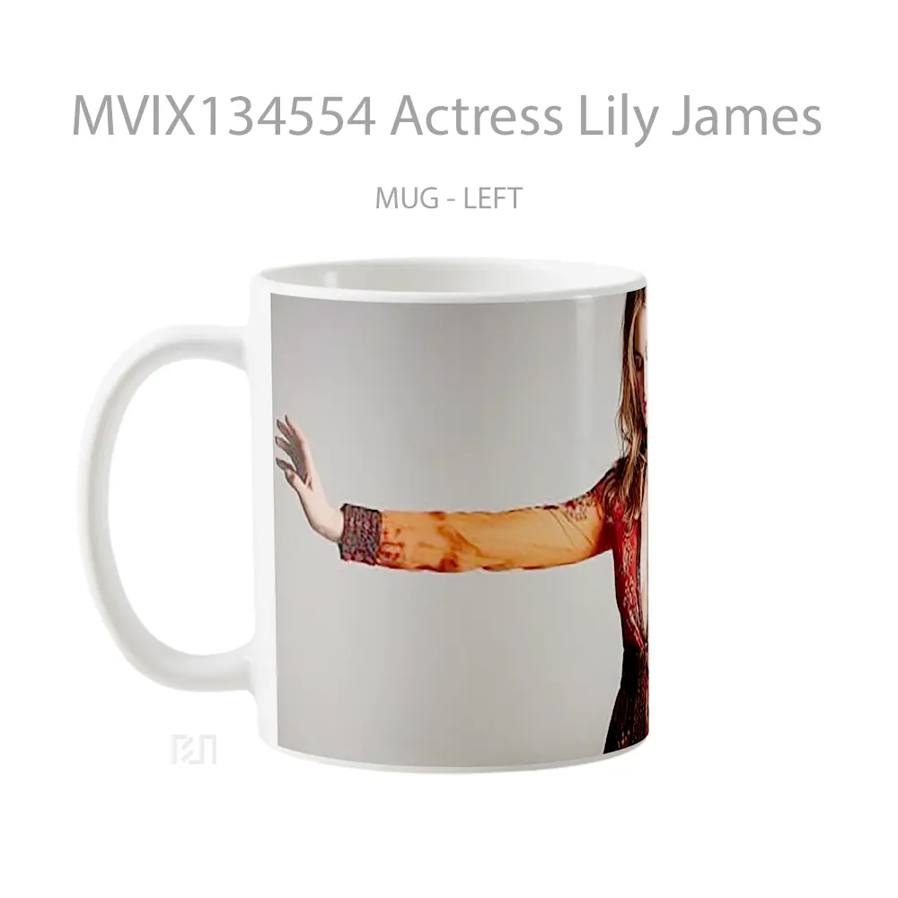 Mug Actress Lily James Gelas Keramik Unik - All-side / Desain