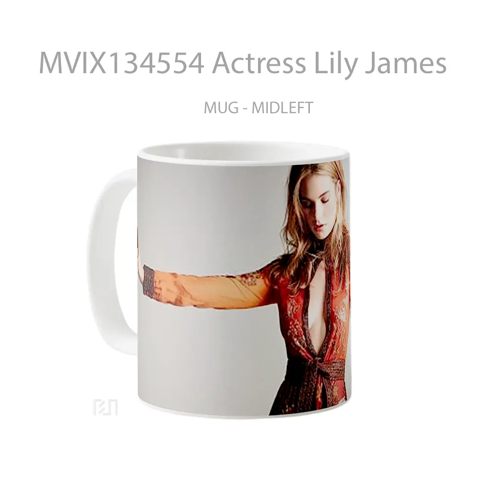 Mug Actress Lily James Gelas Keramik Unik - All-side / Desain