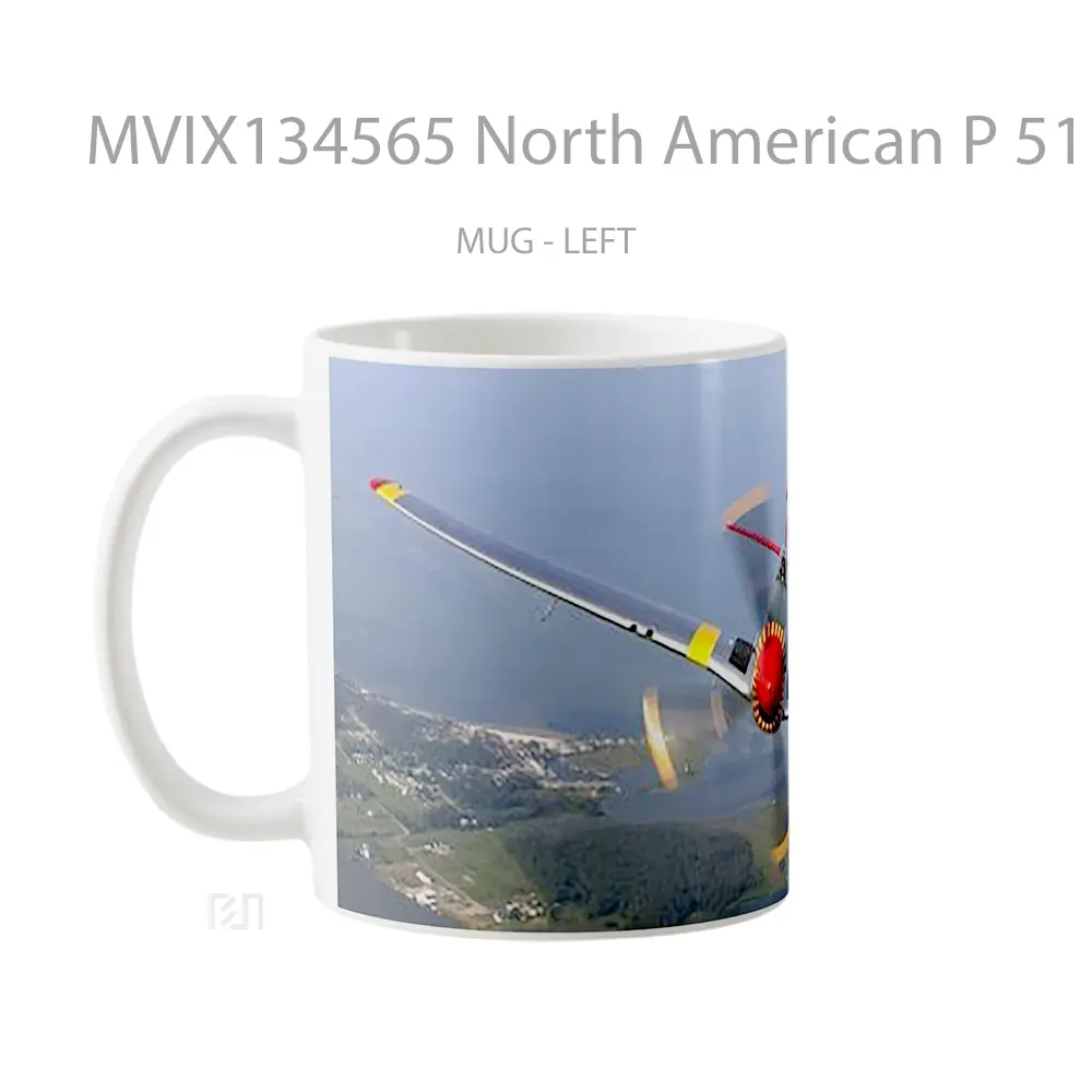 Mug North American P 51 Mustang Aircraft Cangkir Mobil - All-side / Desain