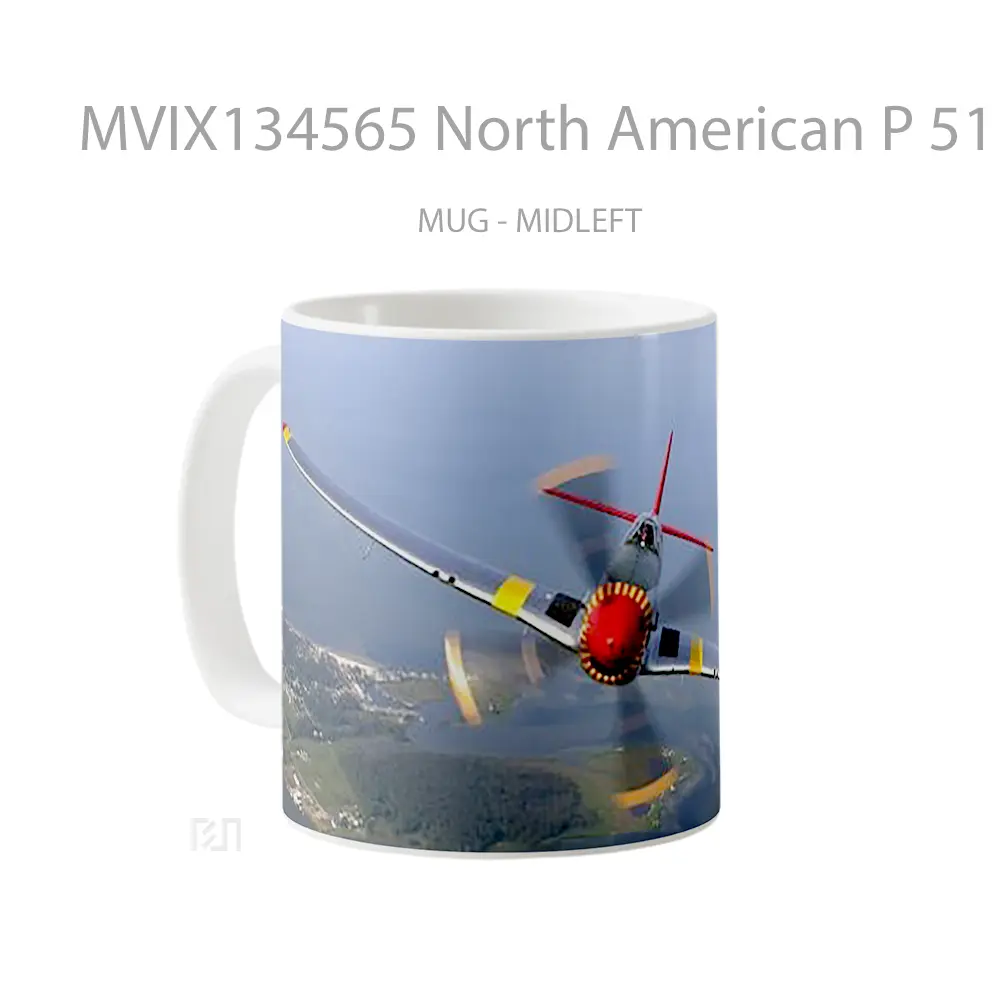 Mug North American P 51 Mustang Aircraft Cangkir Mobil - All-side / Desain