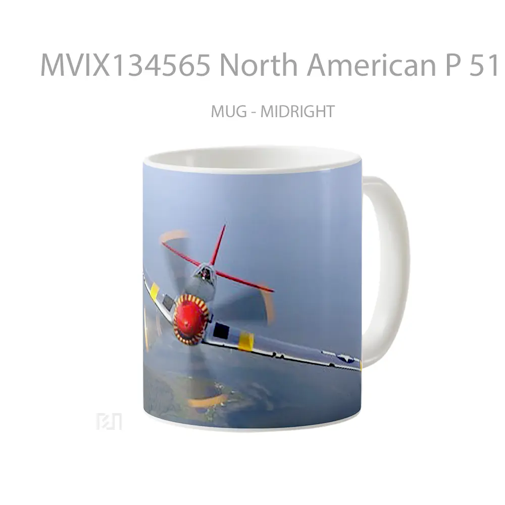 Mug North American P 51 Mustang Aircraft Cangkir Mobil - All-side / Desain