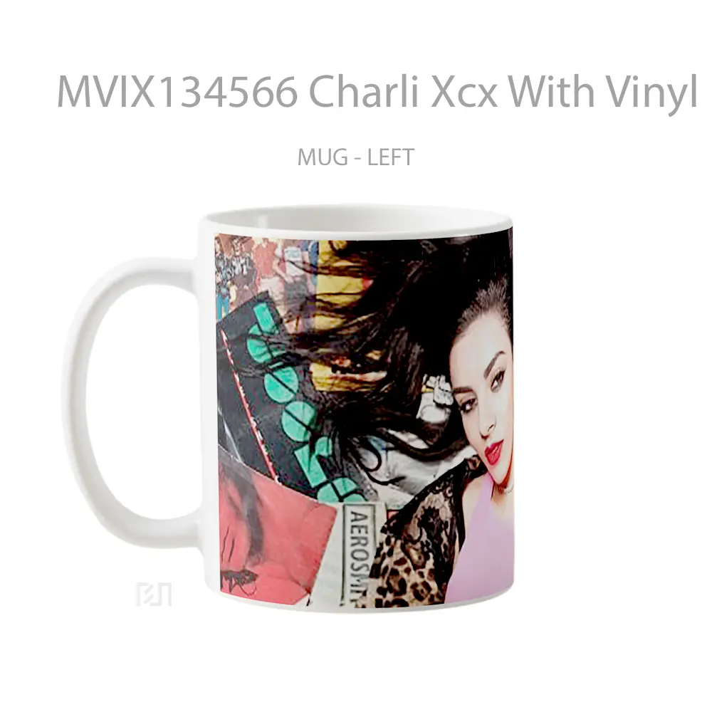 Mug Charli Xcx With Vinyl Records Gelas Keramik Unik - All-side / Desain