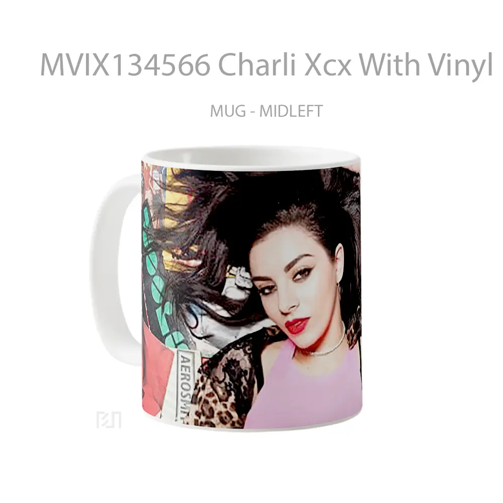 Mug Charli Xcx With Vinyl Records Gelas Keramik Unik - All-side / Desain