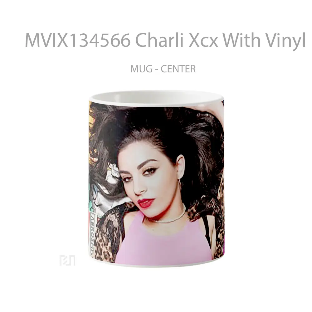 Mug Charli Xcx With Vinyl Records Gelas Keramik Unik