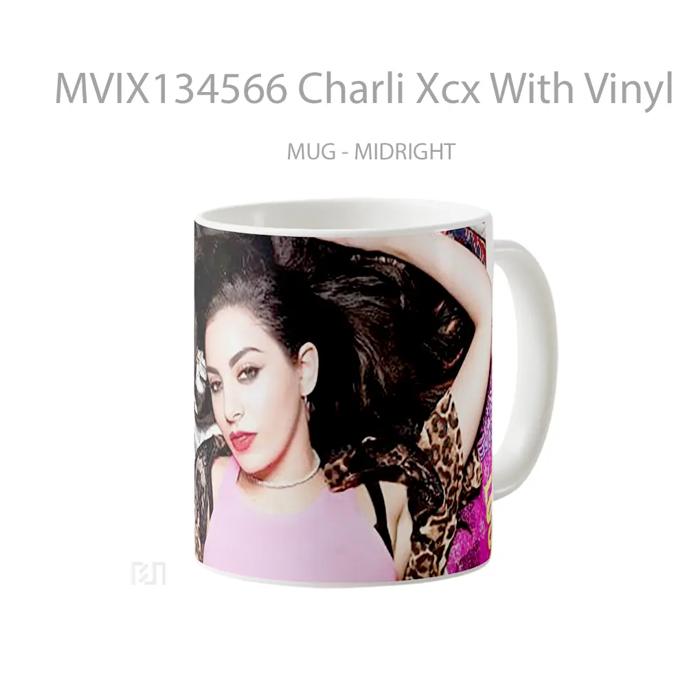 Mug Charli Xcx With Vinyl Records Gelas Keramik Unik - All-side / Desain