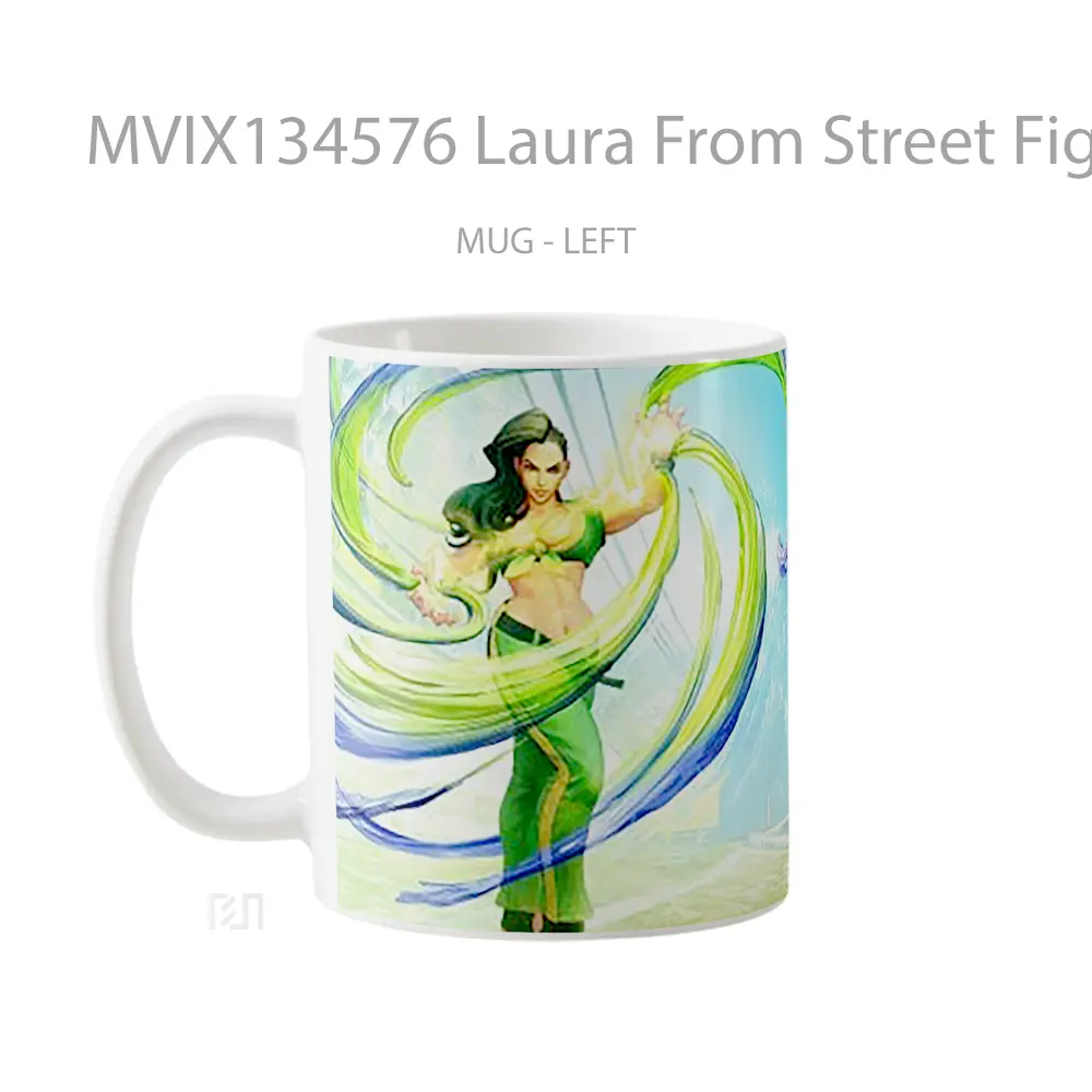 Mug Laura From Street Fighter V Cangkir Gamer - All-side / Desain