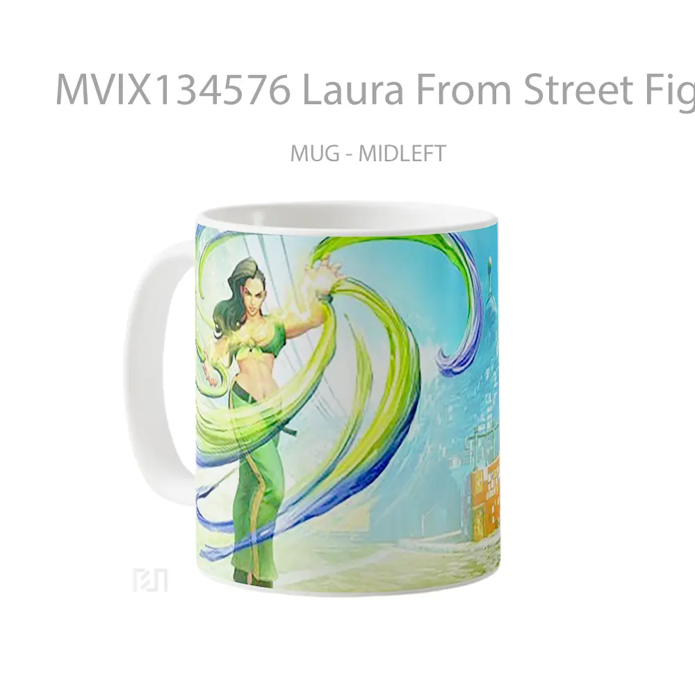 Mug Laura From Street Fighter V Cangkir Gamer - All-side / Desain