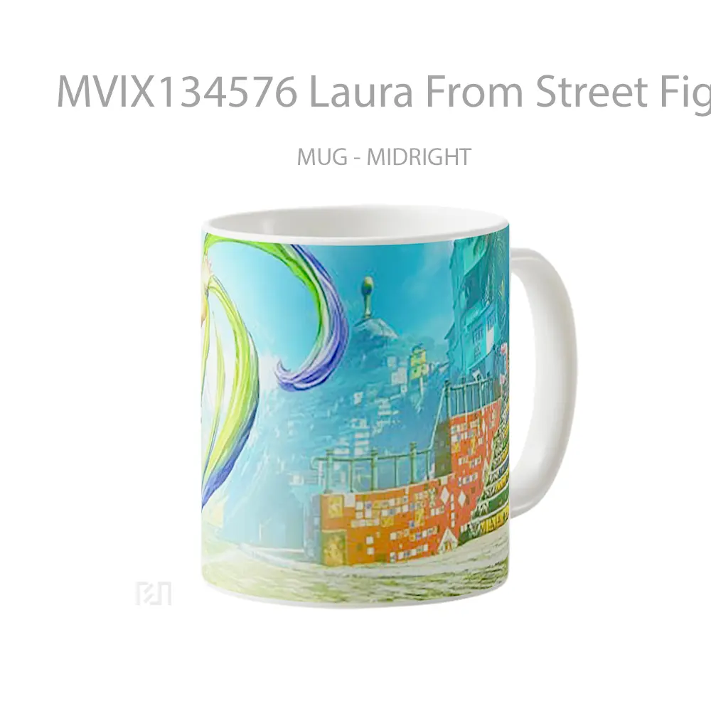 Mug Laura From Street Fighter V Cangkir Gamer - All-side / Desain