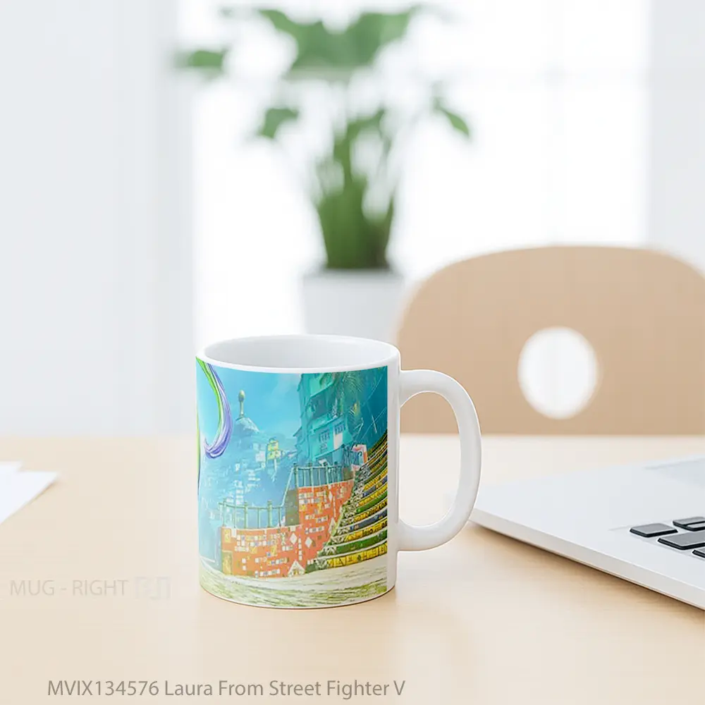Mug Laura From Street Fighter V Cangkir Gamer - All-side / Desain