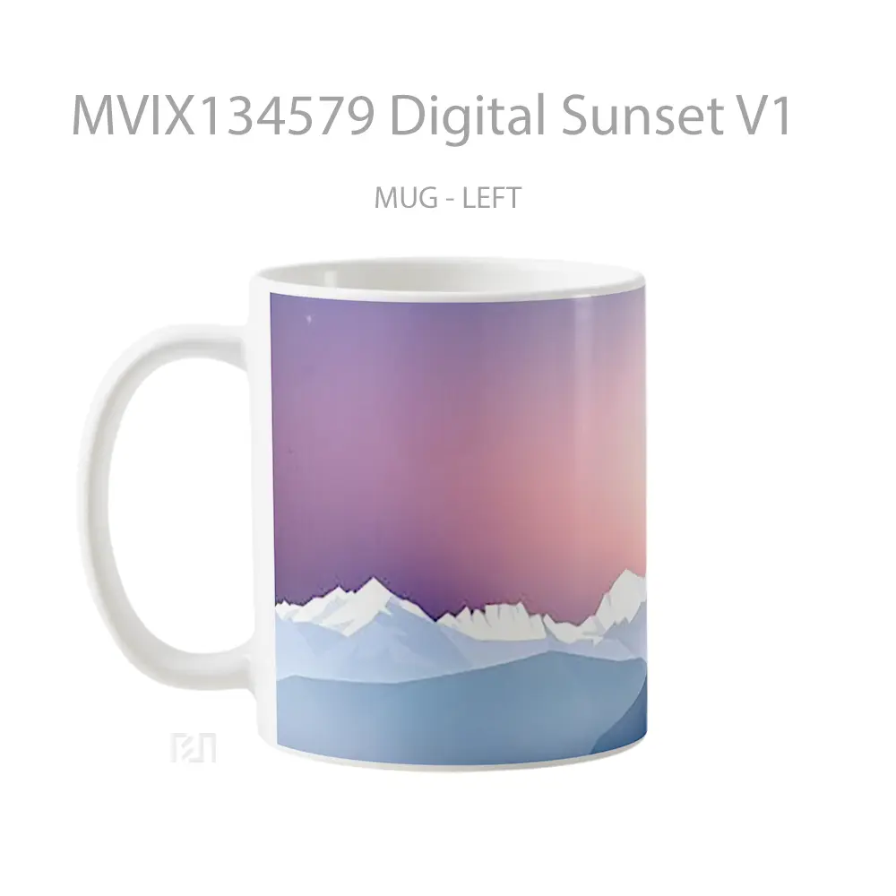 Mug Digital Sunset V1 Gelas Pemandangan Alam - All-side / Desain