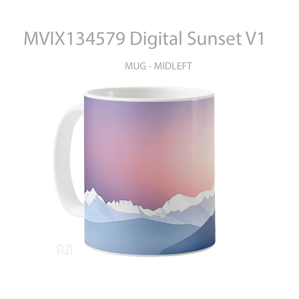 Mug Digital Sunset V1 Gelas Pemandangan Alam - All-side / Desain