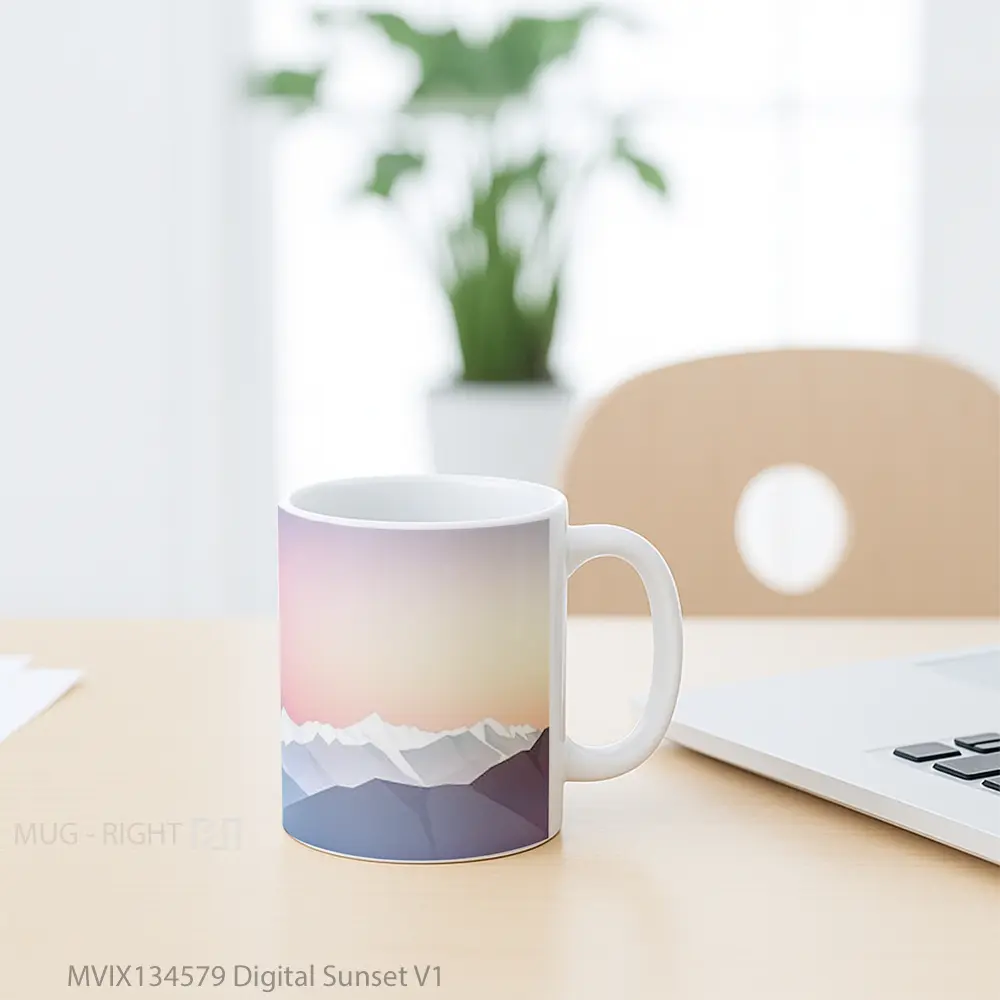 Mug Digital Sunset V1 Gelas Pemandangan Alam - All-side / Desain