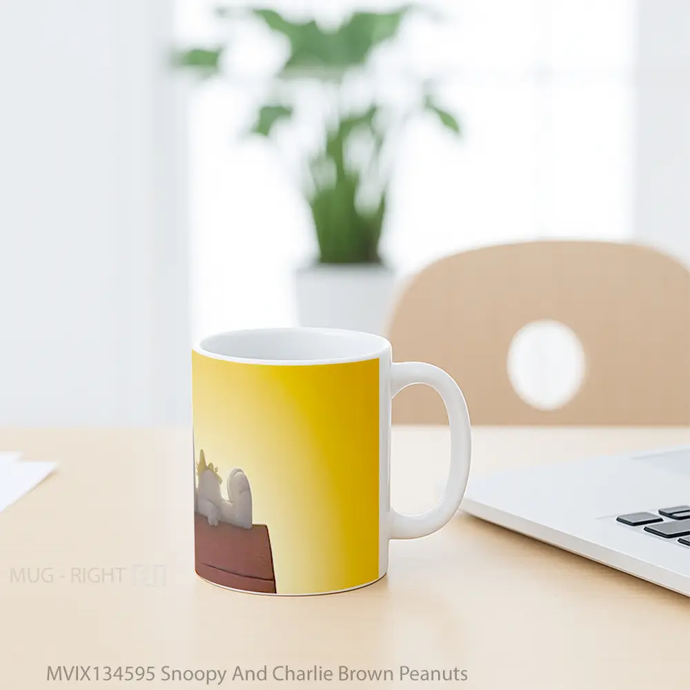 Mug Snoopy And Charlie Brown Peanuts Gelas Keramik Unik - All-side / Desain