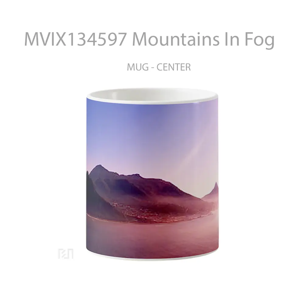 Mug Mountains In Fog Gelas Pemandangan Alam