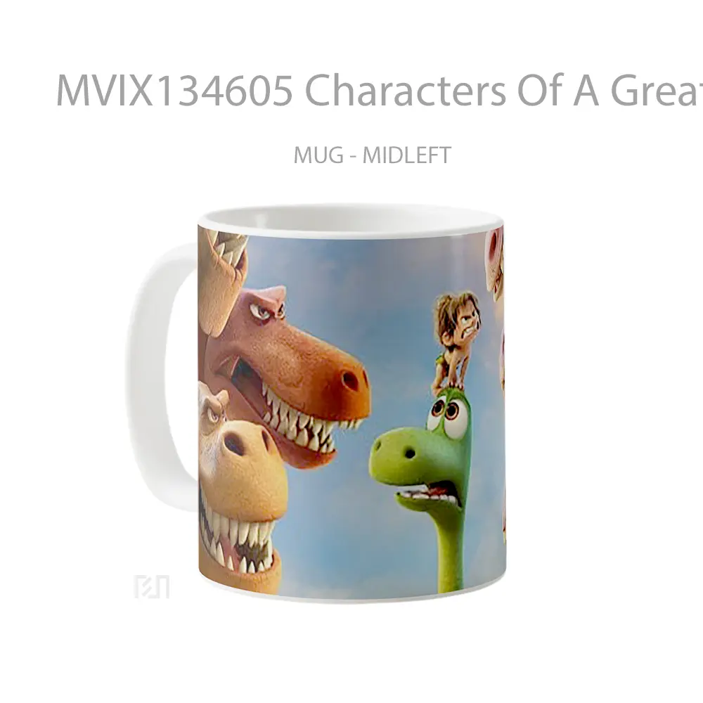 Mug Characters Of A Great Dinosaur Gelas Keramik Unik - All-side / Desain