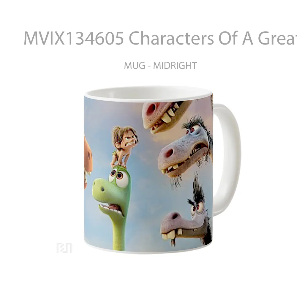 Mug Characters Of A Great Dinosaur Gelas Keramik Unik - All-side / Desain
