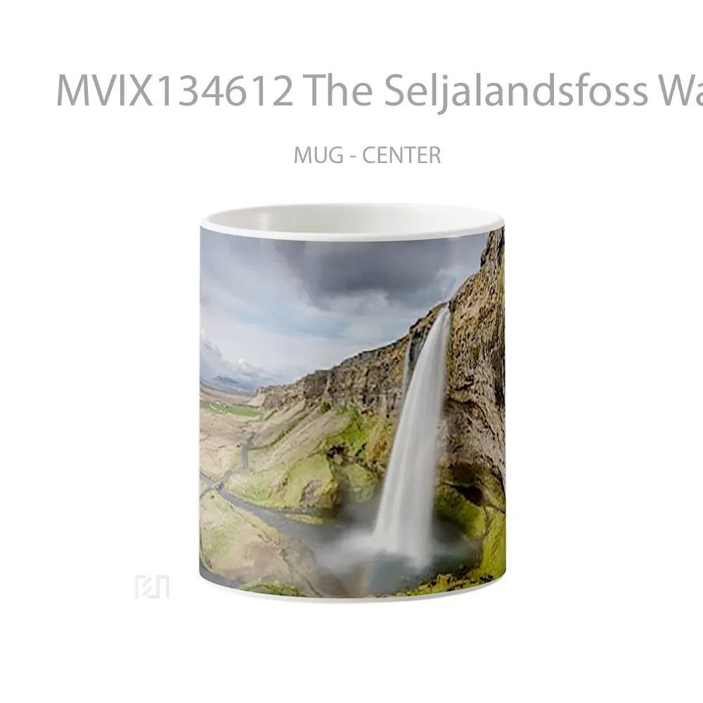 Mug The Seljalandsfoss Waterfall In Iceland Gelas Pemandangan Alam
