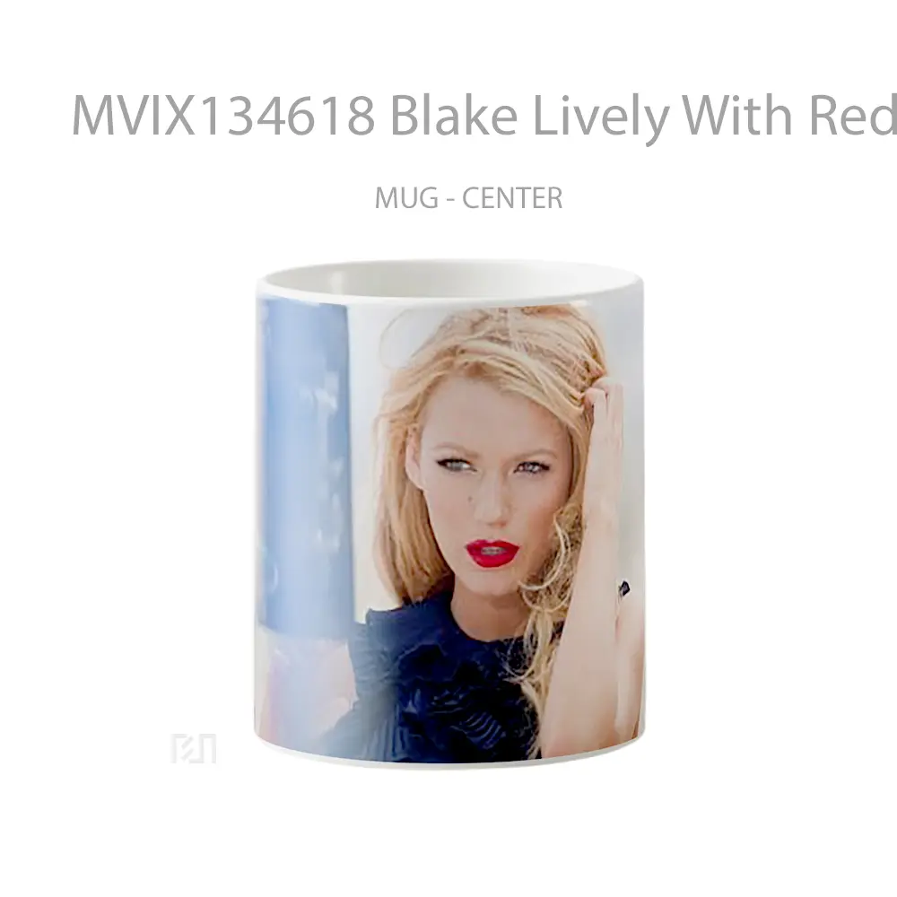 Mug Blake Lively With Red Lips Gelas Keramik Unik