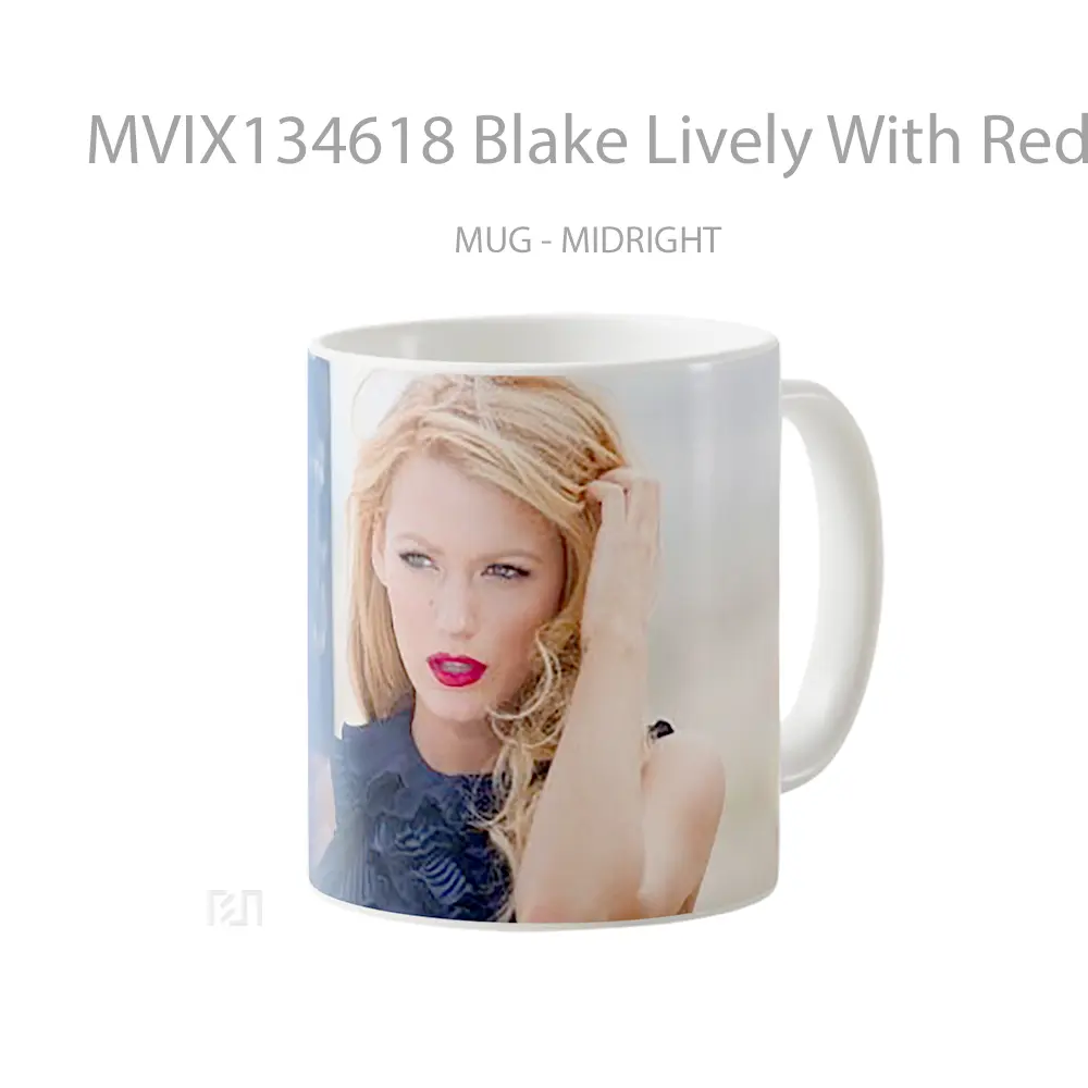 Mug Blake Lively With Red Lips Gelas Keramik Unik - All-side / Desain