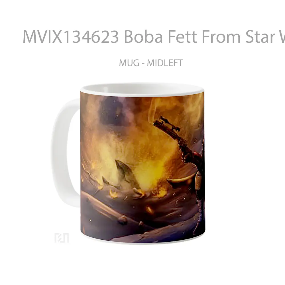 Mug Boba Fett From Star Wars Gelas Star Wars - All-side / Desain
