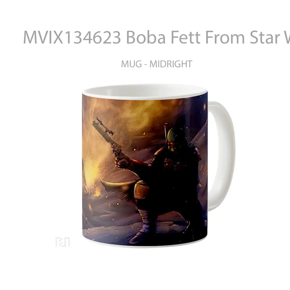 Mug Boba Fett From Star Wars Gelas Star Wars - All-side / Desain