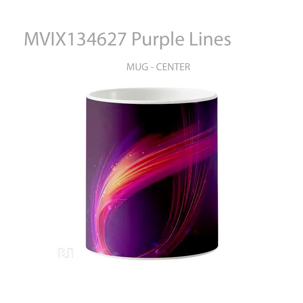 Mug Keramik Premium SNI - Mug Purple Lines Gelas Keramik Unik