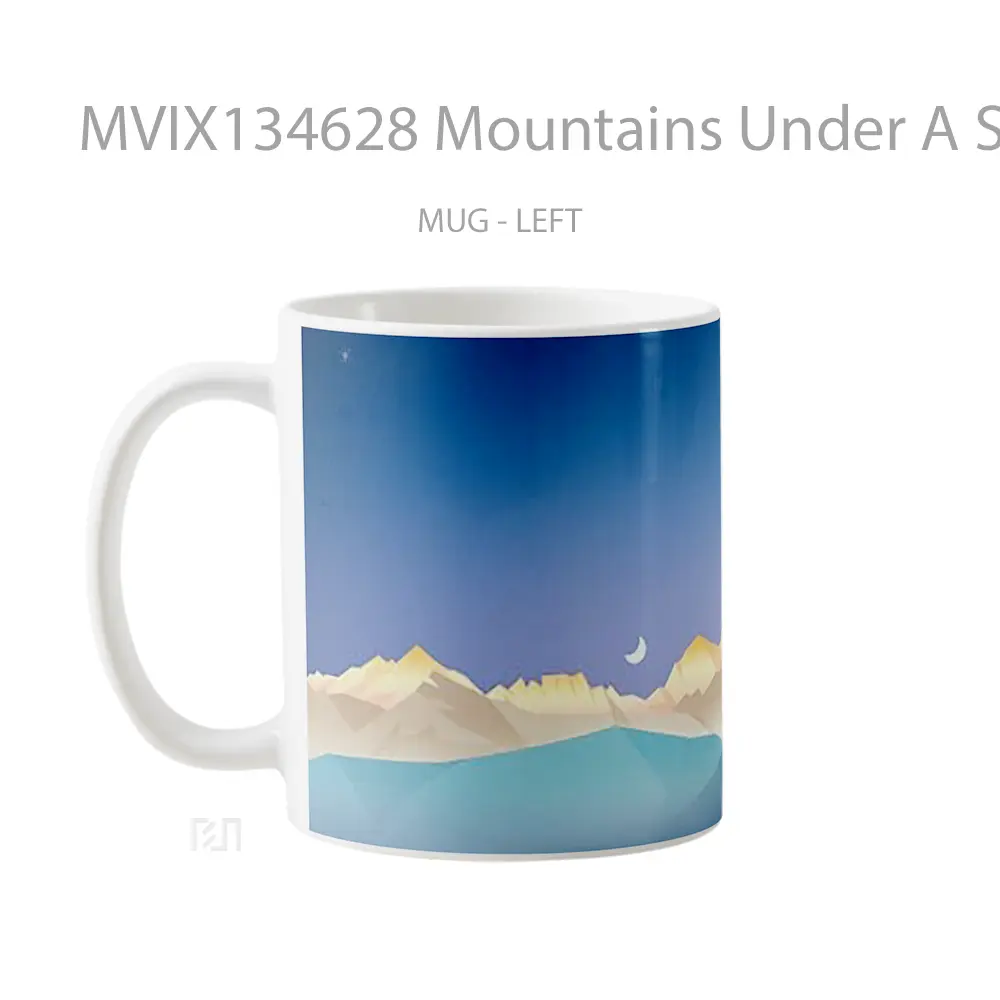 Mug Mountains Under A Starry Sky Gelas Pemandangan Alam - All-side / Desain