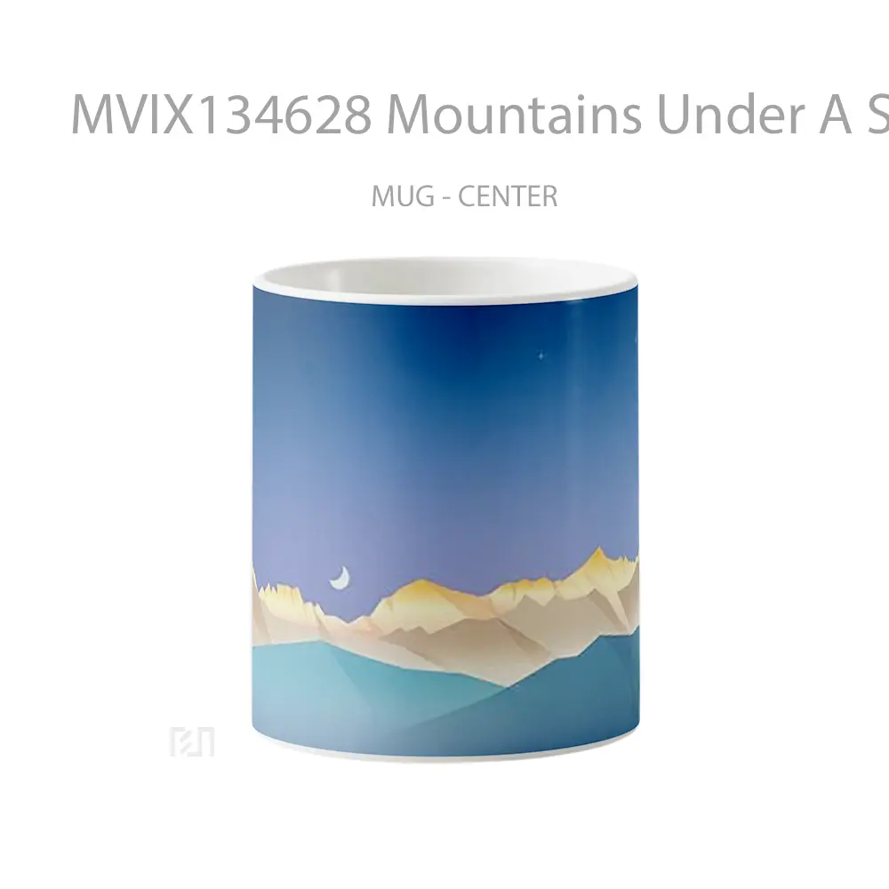 Mug Mountains Under A Starry Sky Gelas Pemandangan Alam