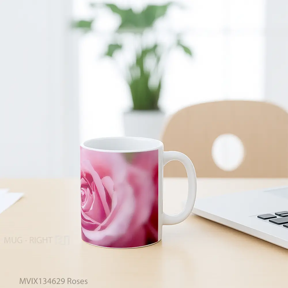 Mug Roses Gelas Keramik Unik - All-side / Desain
