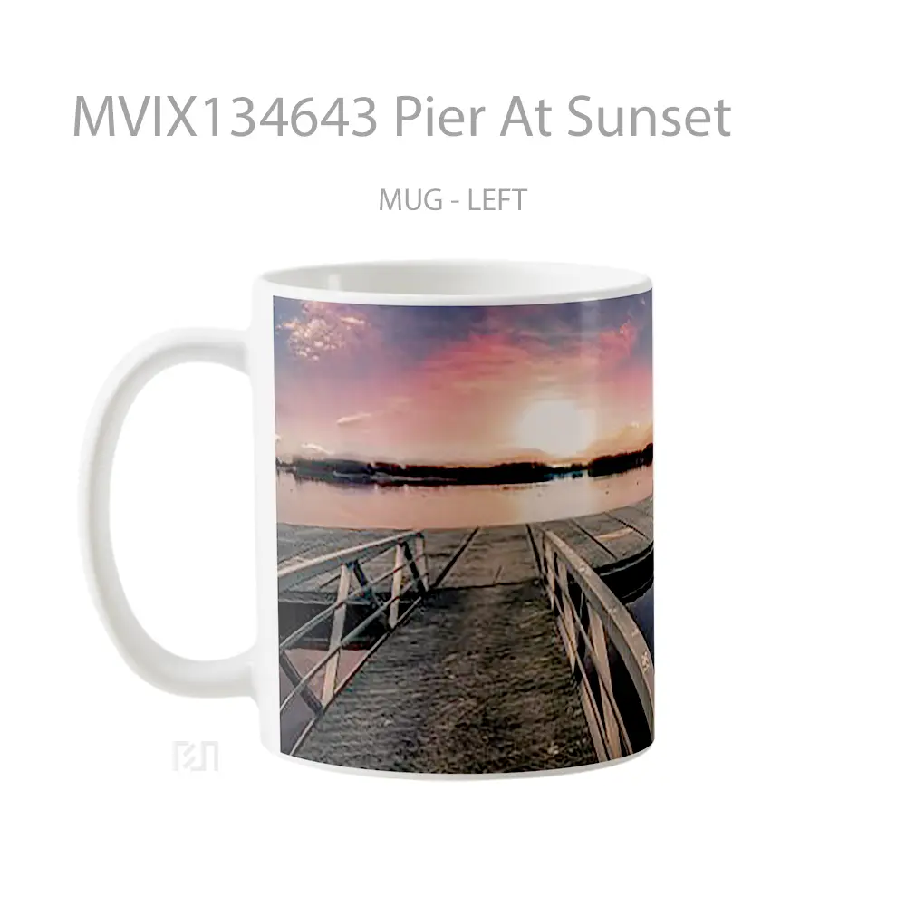 Mug Pier At Sunset Gelas Pemandangan Alam - All-side / Desain