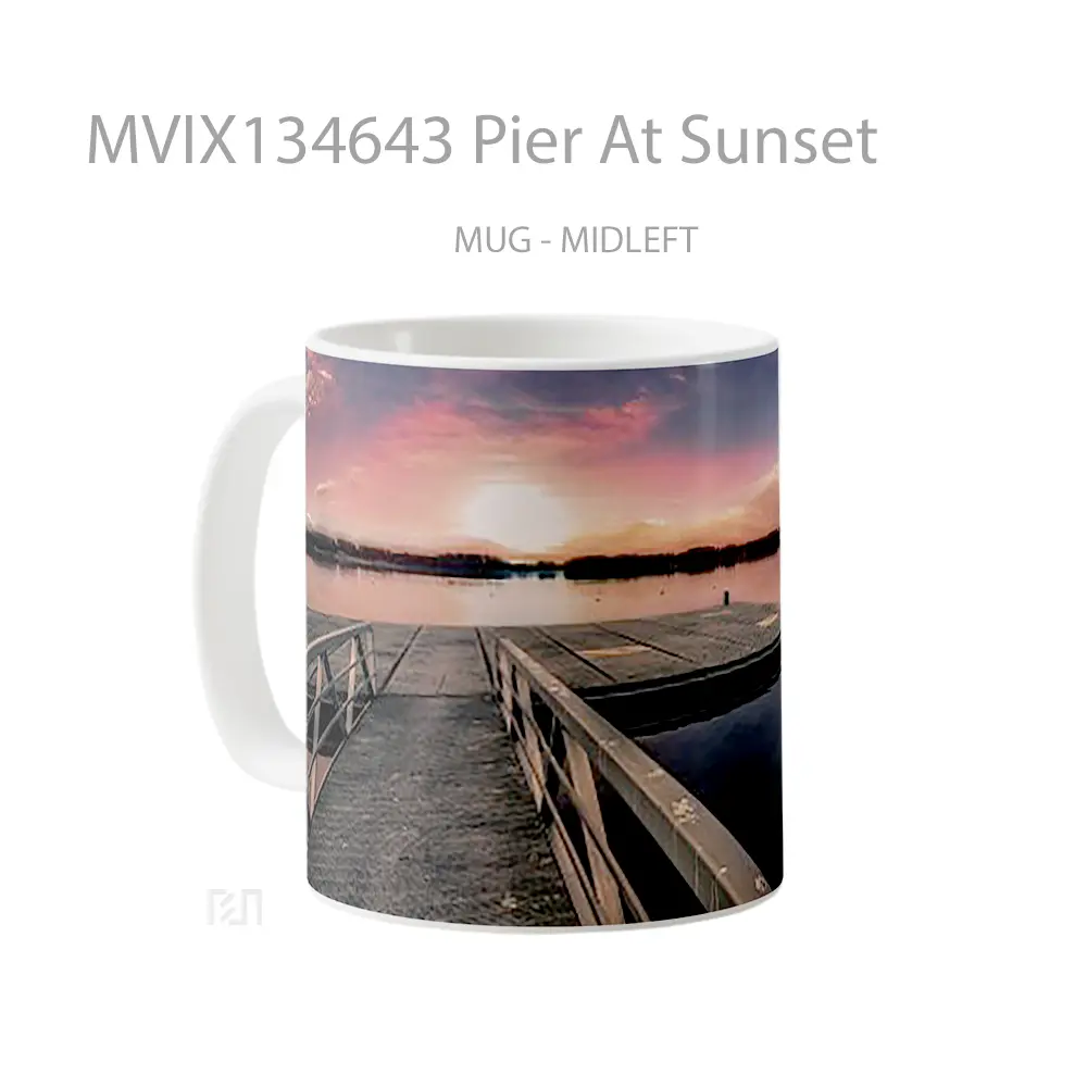 Mug Pier At Sunset Gelas Pemandangan Alam - All-side / Desain