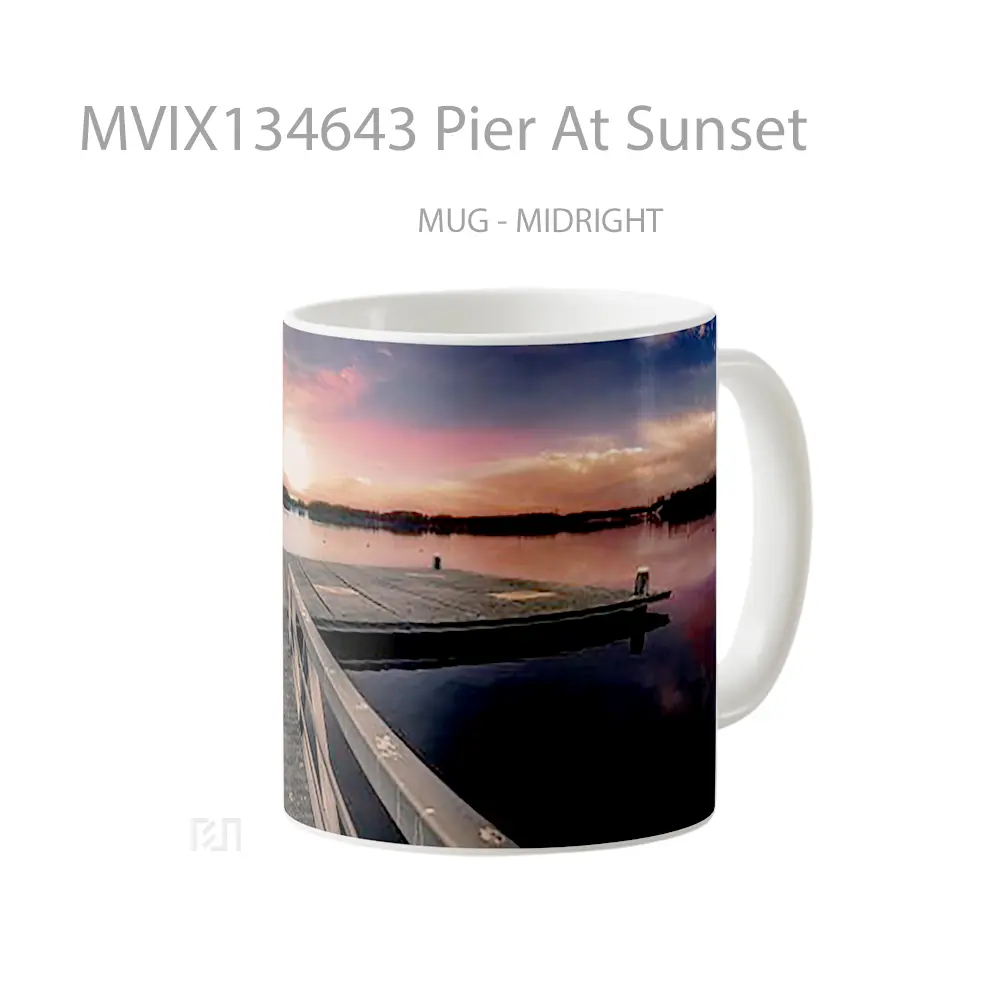 Mug Pier At Sunset Gelas Pemandangan Alam - All-side / Desain
