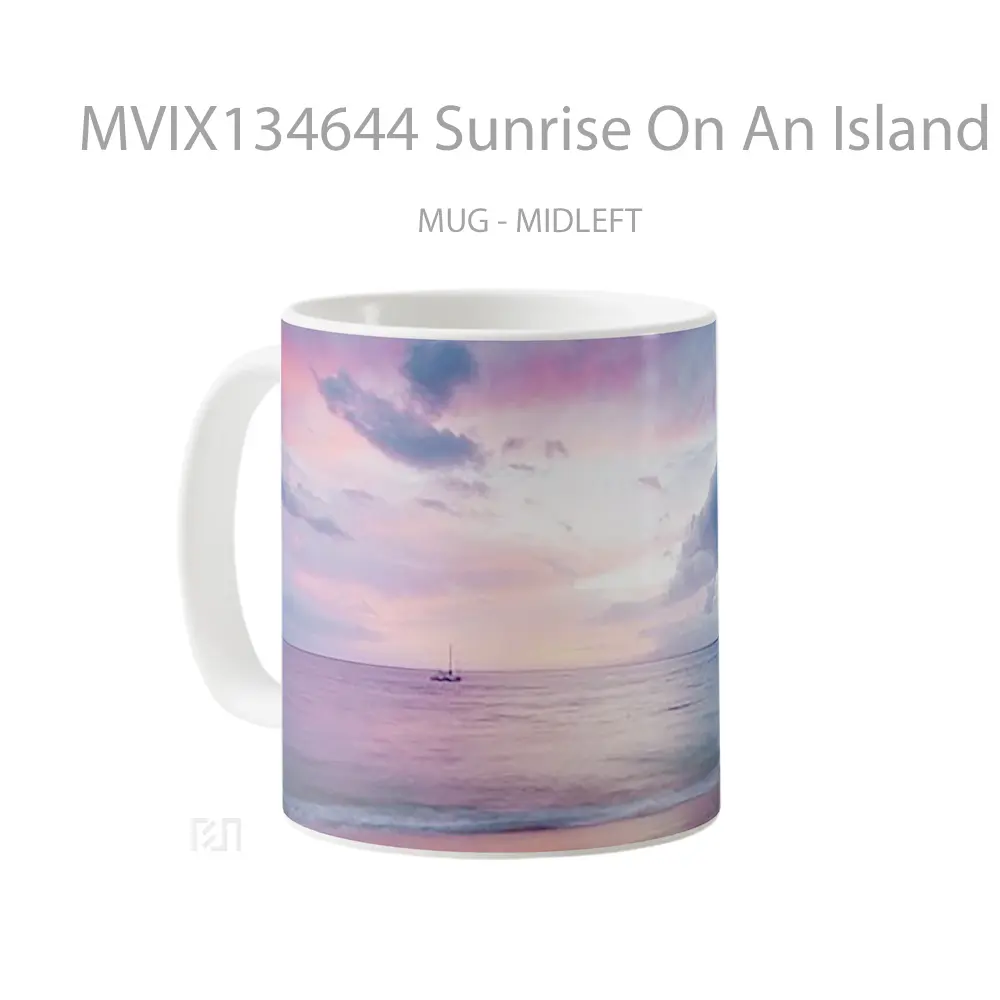 Mug Sunrise On An Island Gelas Pemandangan Alam - All-side / Desain