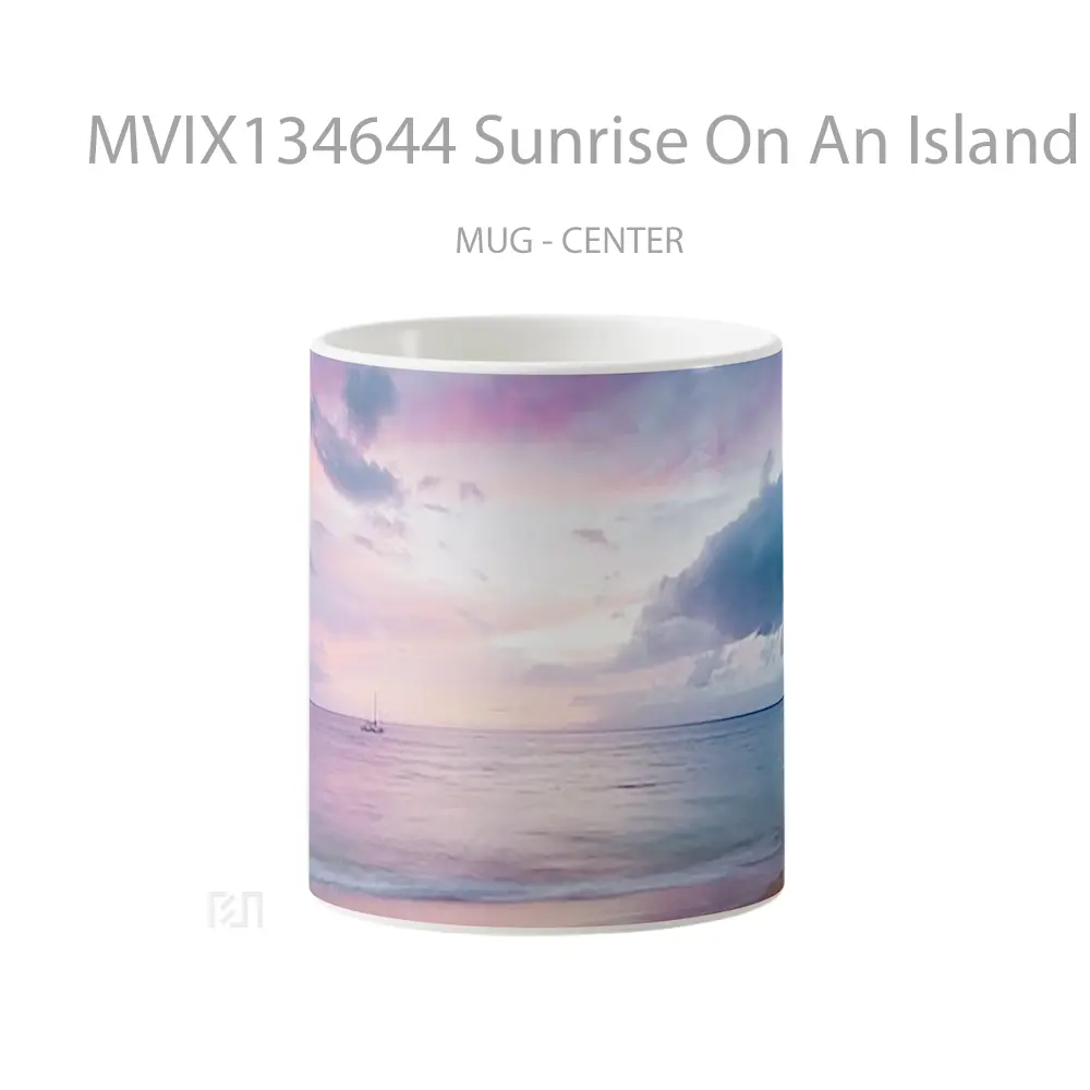 Mug Sunrise On An Island Gelas Pemandangan Alam