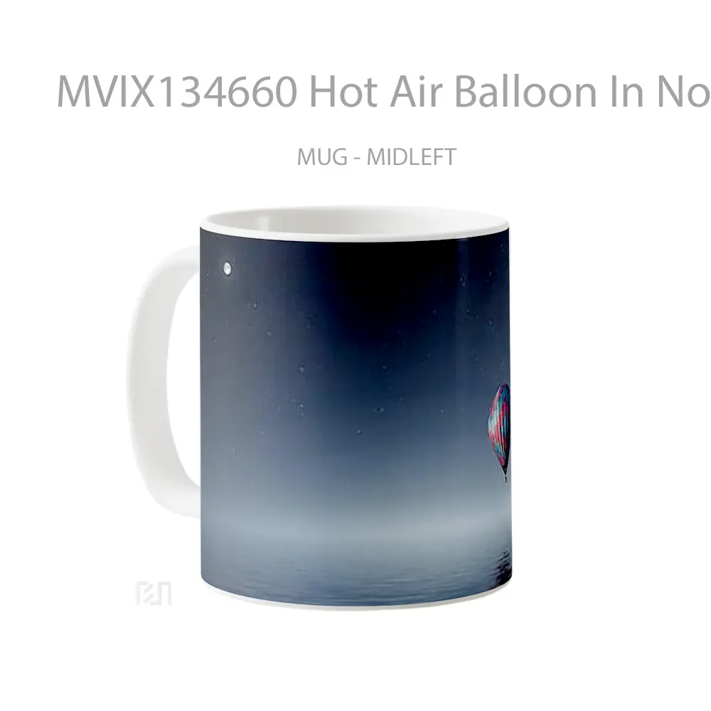 Mug Hot Air Balloon In Nothingness Gelas Keramik Unik - All-side / Desain