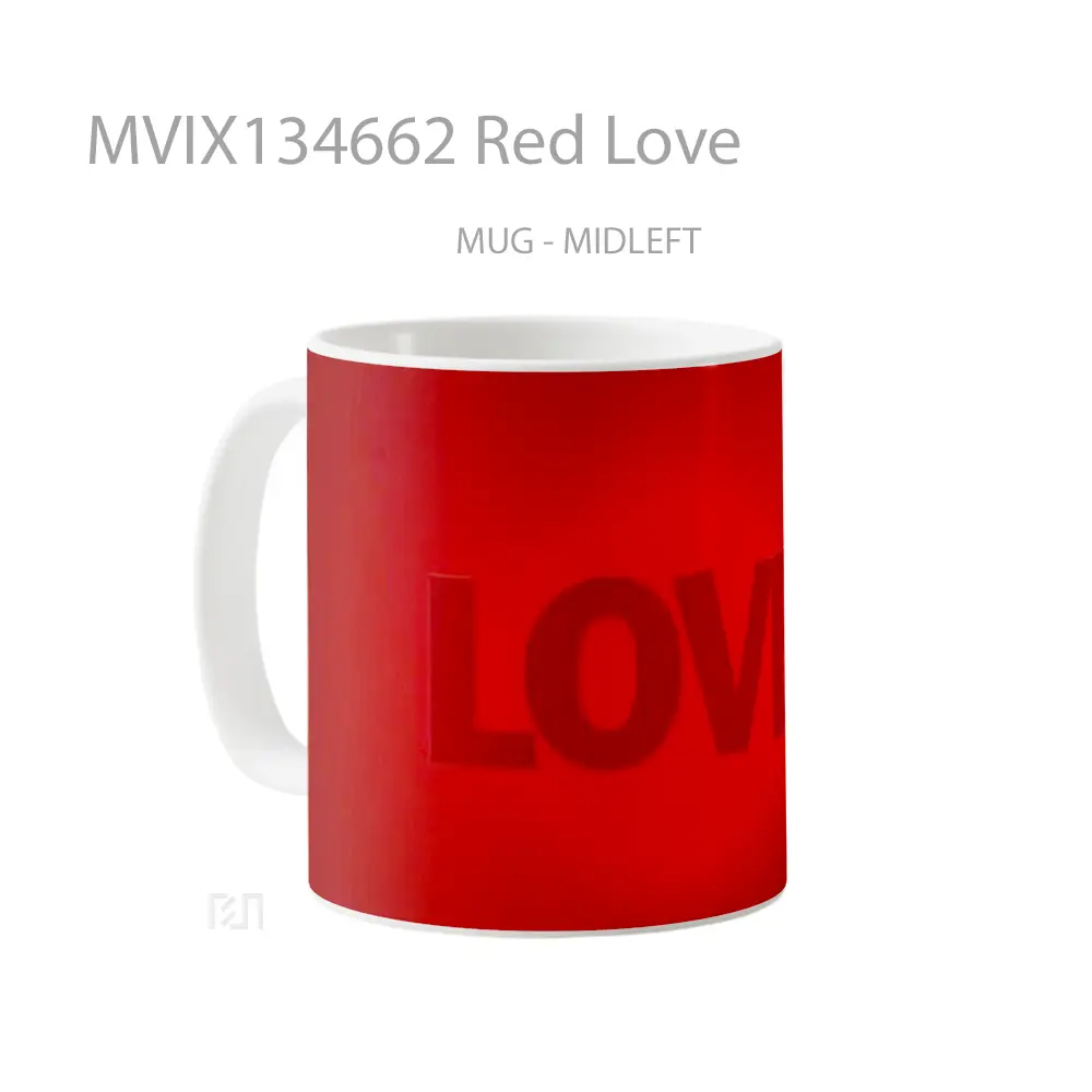 Mug Red Love Gelas Keramik Unik - All-side / Desain