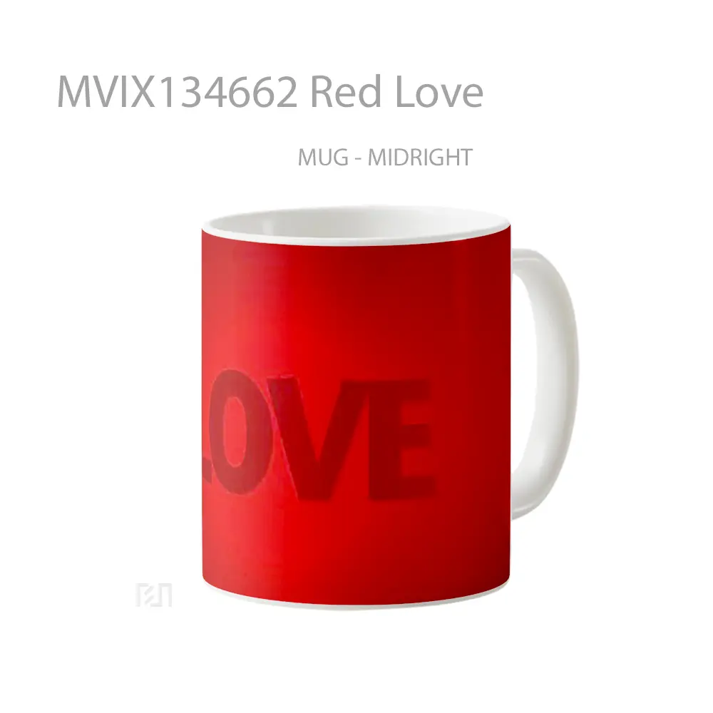 Mug Red Love Gelas Keramik Unik - All-side / Desain