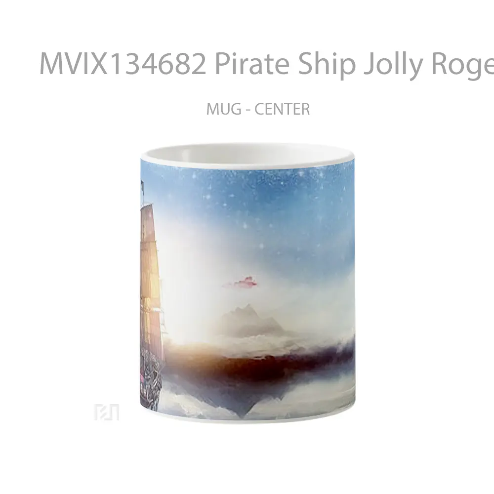 Mug Pirate Ship Jolly Roger De Pan Gelas Keramik Unik