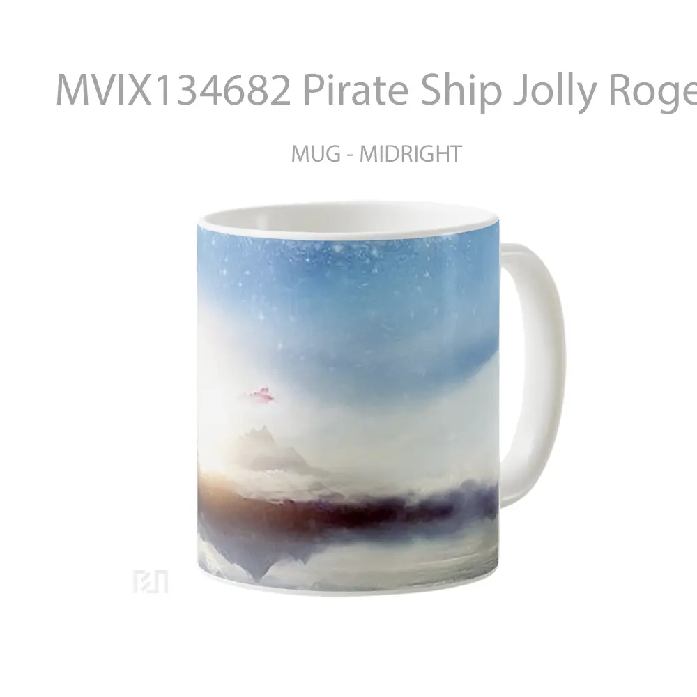 Mug Pirate Ship Jolly Roger De Pan Gelas Keramik Unik - All-side / Desain