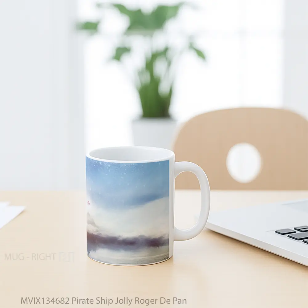 Mug Pirate Ship Jolly Roger De Pan Gelas Keramik Unik - All-side / Desain